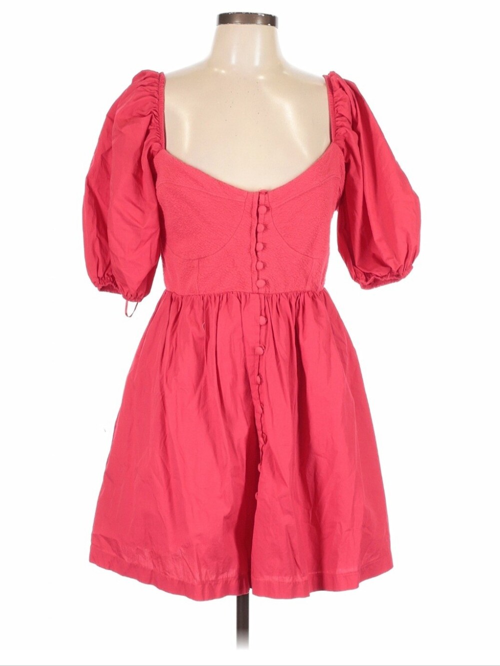 Maeve By Anthropologie - Pink Puff-Sleeve Mini Dress